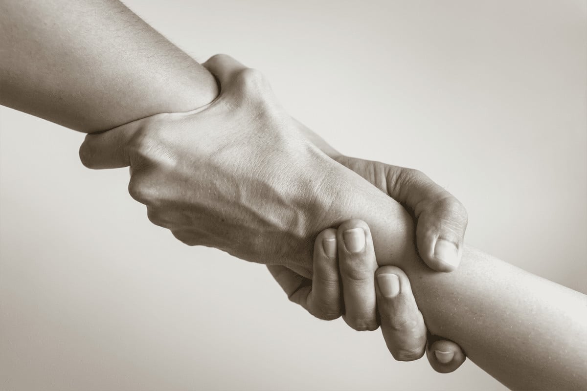 Holding hands together