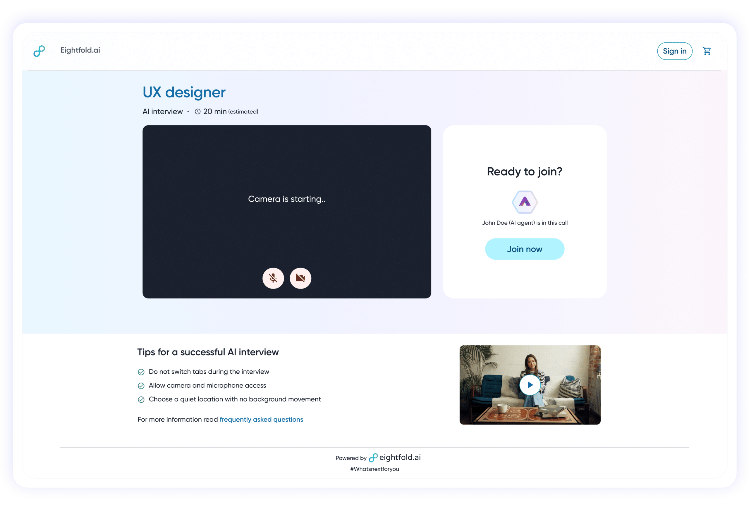 Interview interface
