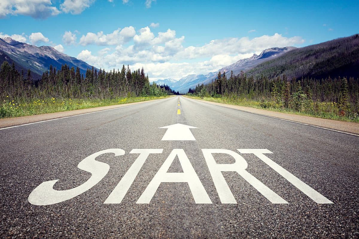 Start line on the highway concept career management