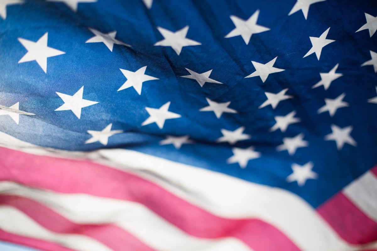 american flag, close up; veteran employment resources concept