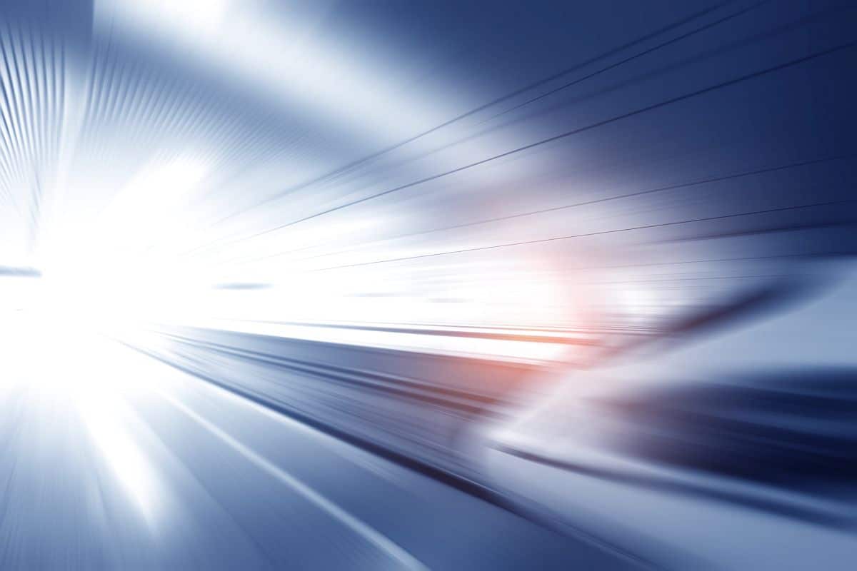 abstract speed of light image; hire faster concept