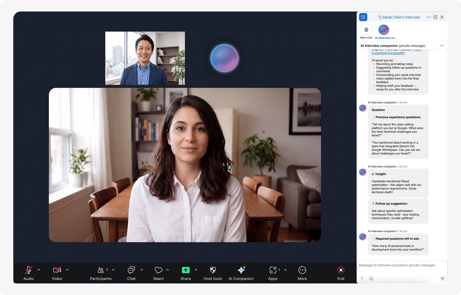 Interview interface